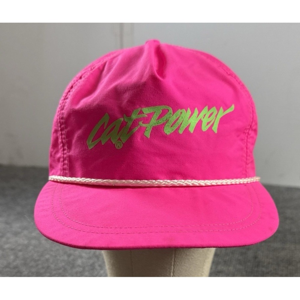 Vintage Cat Power Snapback Hat Caterpillar Retro Cap Tonkin Pink